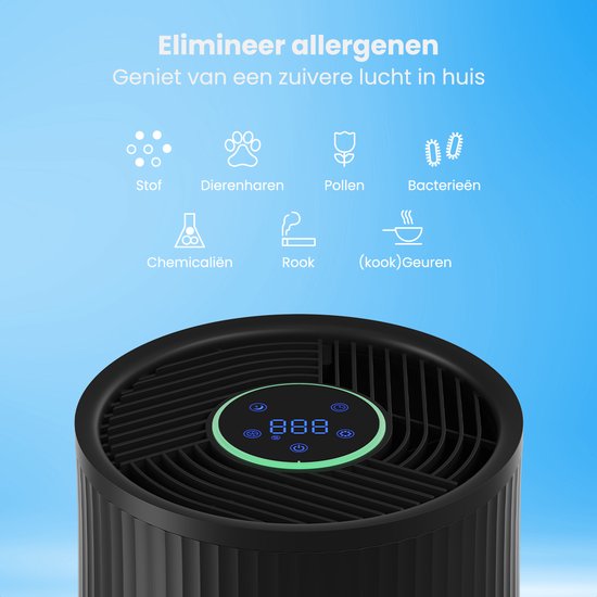 Auronic Luftreiniger Compact Pro - Mit HEPA 13-Filter - 150 m³/h - 30 m² - Aromatherapie-Funktion - 3 Stufen - Luftreiniger - Schwarz