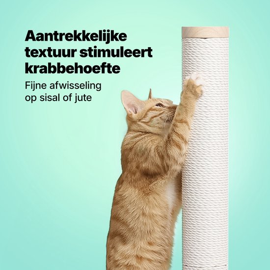 Jake und Jacky Kratzbaum Holz - Kratzbaum aus Holz für Katzen - mit Papierseil - Kratzmöbel - 80 cm