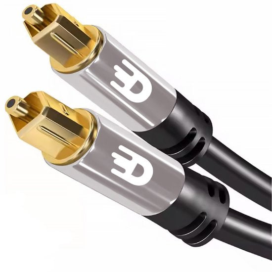 Drivv. Premium Toslink Optical Cable - Optisches Audiokabel - Optisches Audiokabel - Soundbar - Stecker zu Stecker - Grau - 1 Meter