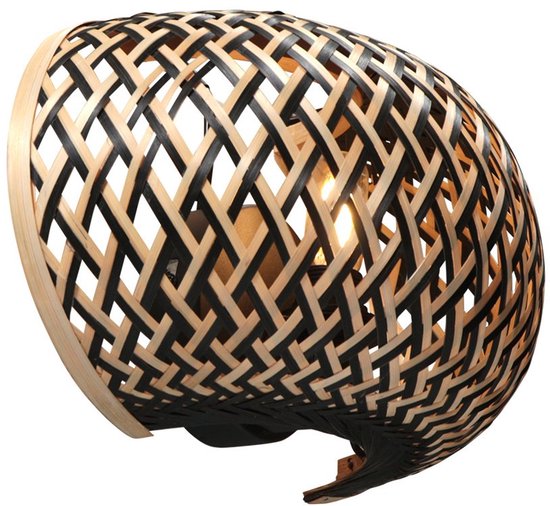Anne Lighting – Wandleuchte – MAZE – natur – Bambus – Nachttischlampe – E27 – 4400BE