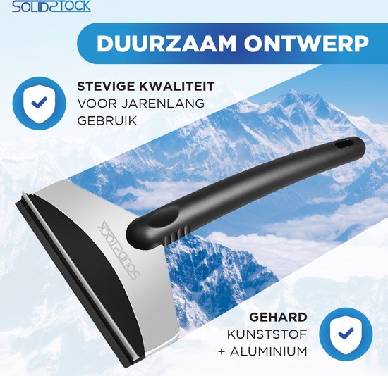 SolidStock Eiskratzer Auto - Extra breit - Fensterkratzer - Ergonomisches Design