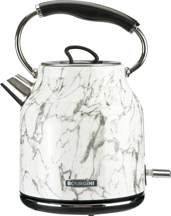 Marmor-Wasserkocher retro - Marmor-Druck - Schnurlos zu bedienen - Metall - Anti-Verbrühungs-Wasserfilter - geräumige 1,7L Kapazität für 8 Tassen Tee - BPA frei
