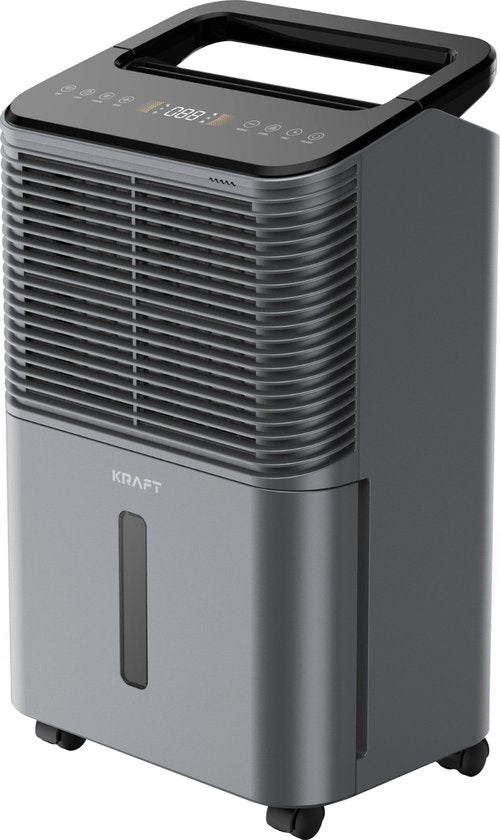 KRAFT Luftentfeuchter - 16L pro Tag - Wash-Dry Funktion - Luftentfeuchter für Schlafzimmer, Bad, Wohnzimmer - Luftentfeuchter - Anthrazit