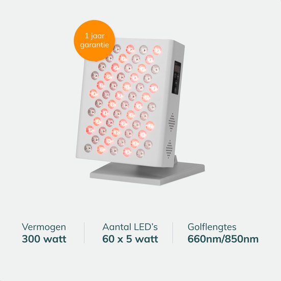 Soft&Silky Infrarotlampe - 300W - 630/850NM - 60LEDs - Infrarottherapie - Rotlichttherapie - Lampe für Muskeln - Lichttherapie - Gesicht - Gelenke - Rotlicht