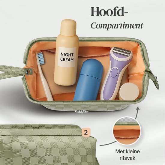 Skycases Travel Essentials - Kulturtasche und Make-up-Organizer - wasserdicht und kompakt - geeignet für Reisen und den täglichen Gebrauch - Unisex - Matcha Grün
