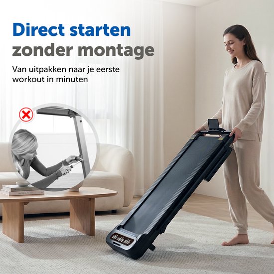 ACTYV Laufband Zusammenklappbar 1-12km/h - Inklusive Schmieröl, Schutzmatte - Laufband - Tretmühle - Walking Pad - Für Zuhause - Elektrisch - Zusammenklappbar V3