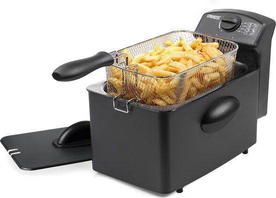 Princess Friteuse 182729 - Friteuse - 4 Liter - Kaltzone - 2000 Watt - Black Steel Collection