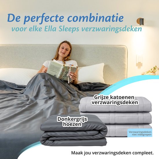 Bezug für Ellas Schmusedecke 150 x 200 CM - 7 KG & 9 KG - Bezugshülle aus 100% Bio-Baumwolle - Anthrazit