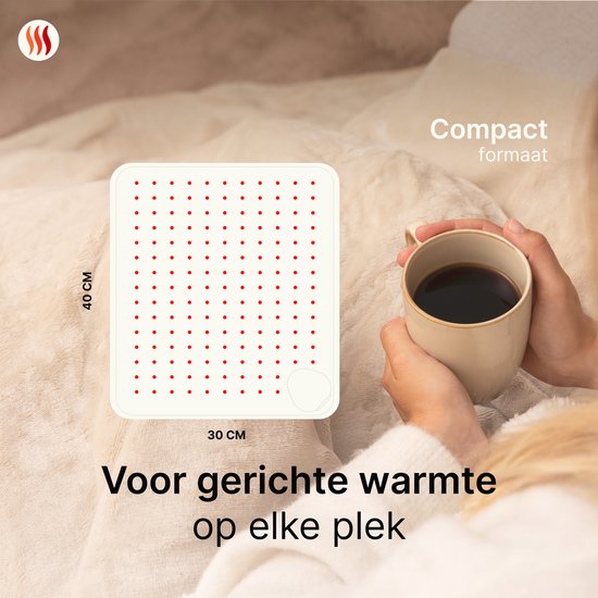 Seranova Electric Heat Pad für Rücken, Füße, Nacken, Schultern, Bauch - Heizkissen - Heizkissen - Waschmaschine - 40x30cm - Dark Grey