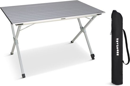 TRVLMORE Campingtisch - 120x70x70cm - Leichtgewicht mit Aluminiumrahmen - Klapptisch verstellbar - Campingtisch - Klapptisch - Schwarz