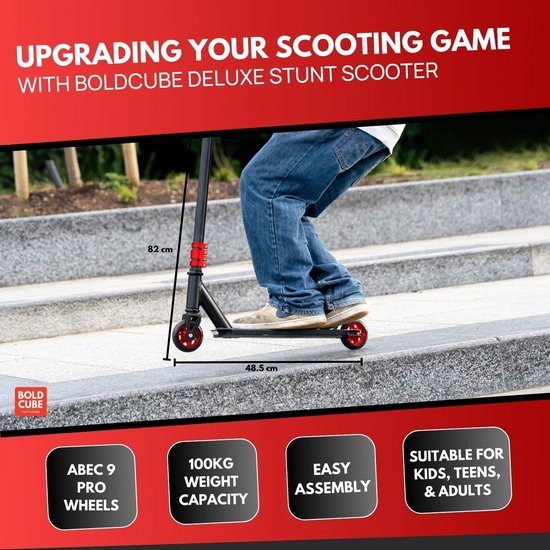 BOLDCUBE Deluxe Stuntstep - Schwarz