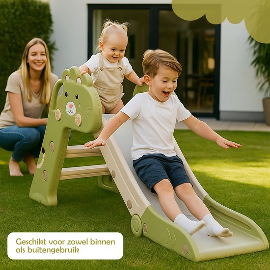 Bambini Slide - Rutsche für Kleinkinder - Rutsche für draußen - Rutsche für drinnen - Spielplatz - faltbar - Grün