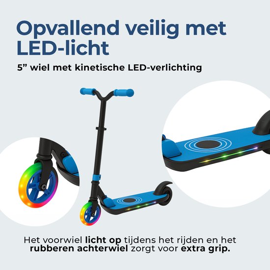 Denver Elektro-Scooter für Kinder - 10km/h - Kinder-Scooter - LED-Lichter - 6km Reichweite - SCK5500BU