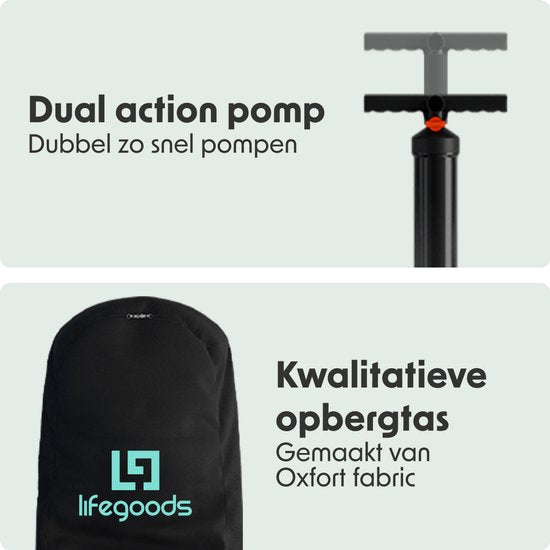 LifeGoods PaddlePro SUP Board - mit Sitz - Aufblasbares Paddle Board - Komplettset - Max. 150KG - 320x81cm - Holz/Mintgrün