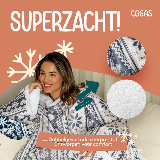 Fleecedecke mit Ärmeln - Kapuzendecke - Decke mit Ärmeln - Kapuzendecke - Snuggle - Hoodie - Huggle Hoodie - Fleecedecken - Plaid mit Ärmeln - TV-Decke - Damen und Herren - Erwachsene - 180x130 cm - Druck - Weihnachtsgeschenk