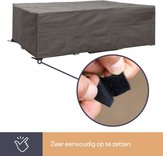 Perel Outdoor-Abdeckung für Garten-Set, grau, rechteckig, 280 cm x 230 cm x 80 cm