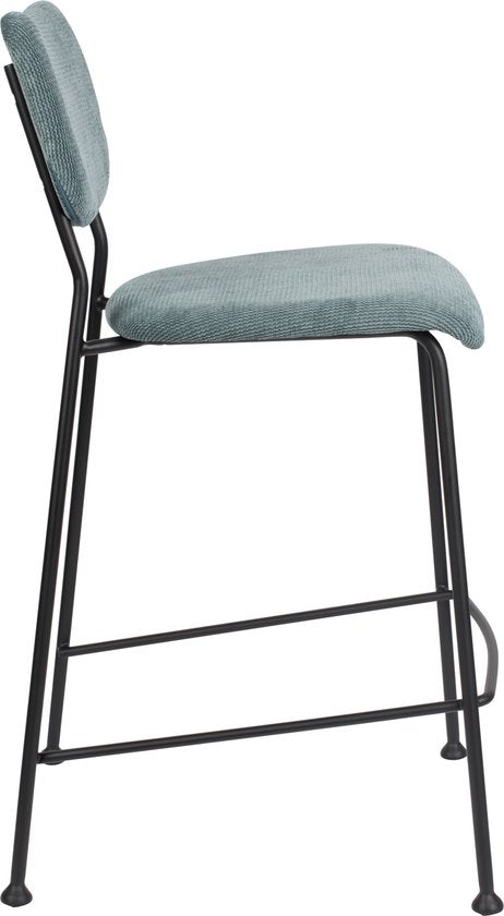 Zuiver Benson Barhocker Rückenlehne 64,5 cm Grau/Blau - 2er Set