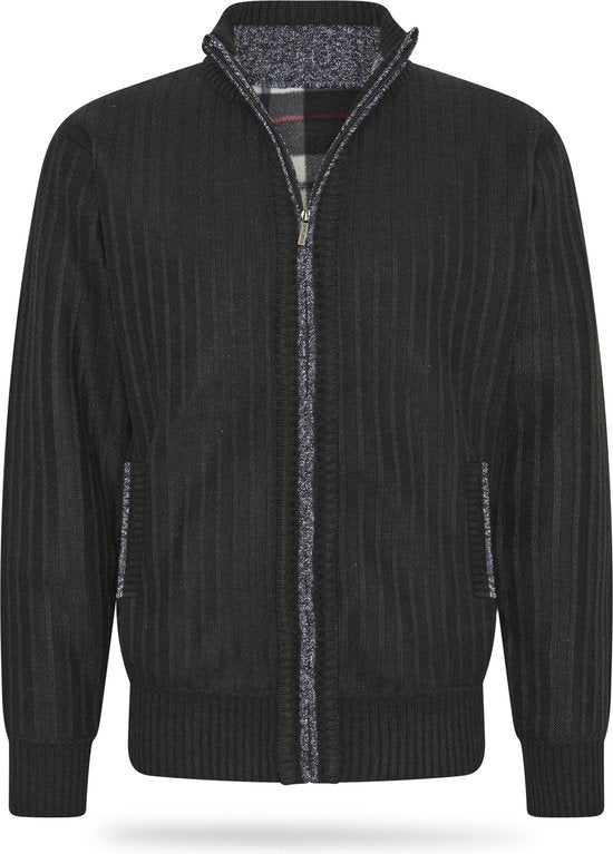 Cappuccino Italia - Herren Pullover Bonded Jacke Schwarz - Schwarz - Größe XXL