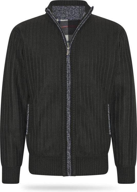 Cappuccino Italia - Herren Pullover Bonded Jacke Schwarz - Schwarz - Größe XXL