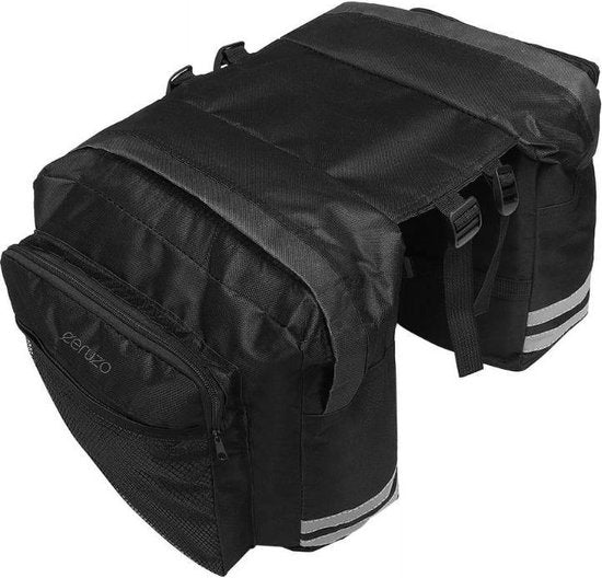 Ceruzo Double Bicycle Bag - 20 Liter - Fahrradtasche - Wasserabweisend- Kompakt- Sportlich - Schwarz
