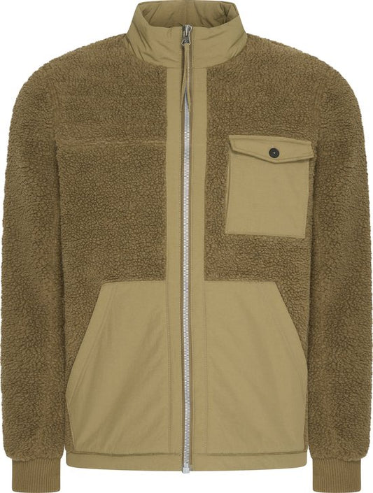 Mario Russo Teddy Jacket Stockholm - Jacke Männer - Wintermantel Männer - Strickjacke Männer - Army Green - M