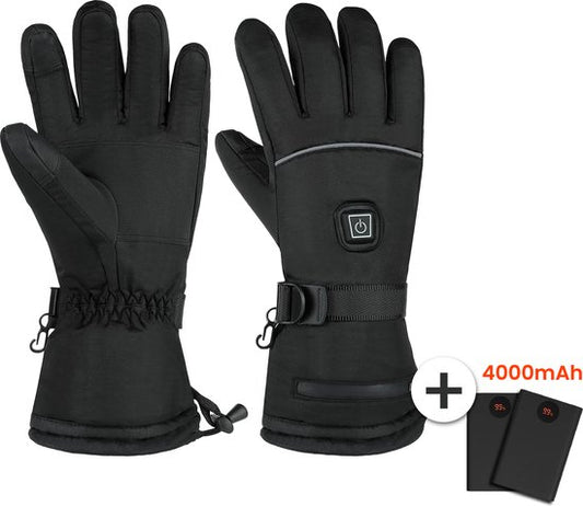 TTD® Beheizte Handschuhe Wiederaufladbar - Größe XL - Elektrische Handschuhe mit Heizung - Beheizte Fäustlinge - Batteriebeheizte Handschuhe Männer und Frauen - Unisex