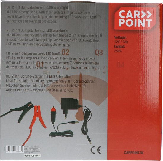 Carpoint Starthilfe 12V/7AH 2in1 LED 250A