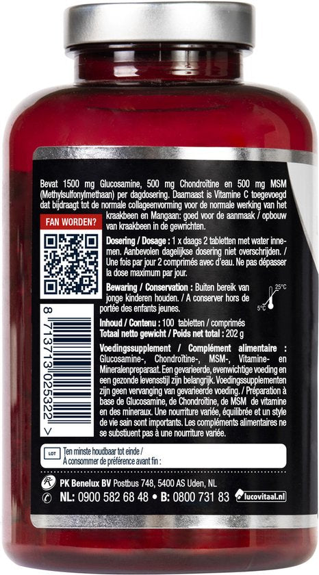 Lucovitaal - Nahrungsergänzungsmittel - Glucosamin / Chondroitin / msm - 100 Tabletten