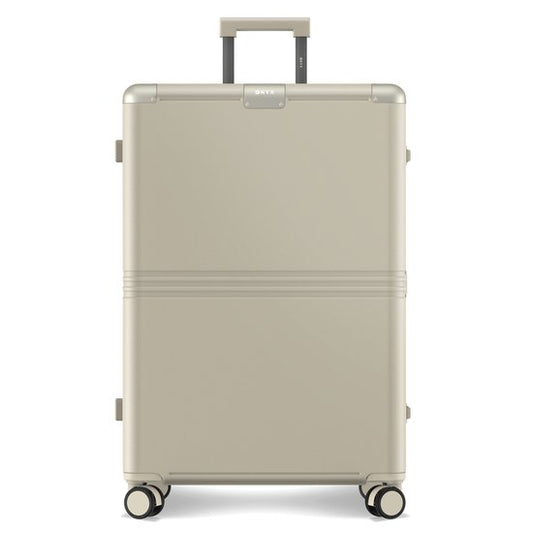 ONYX Hybrid Pro Check-in Koffer Large 100 Liter - Recyceltes Polycarbonat und reißverschlussloses Design - Reisekoffer mit TSA-Schloss und Spinner-Rädern - Leichter Trolley mit Laptopfach - Elfenbeinweiß