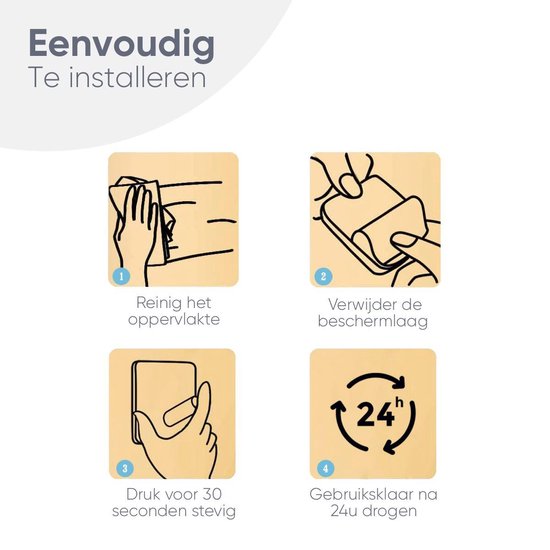 Trendfield Haken Selbstklebend - Handtuchhaken - 4 runde selbstklebende Haken - Hängehaken - Wandhaken - Klebehaken Handtuch - Handtuchhalter - Hängehaken - Schwarz