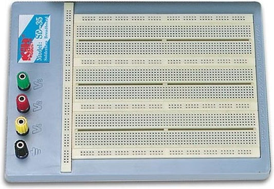 Velleman Hochwertiges Breadboard - Lötfrei - 2420 Kontakte - Arduino kompatibel - Grau