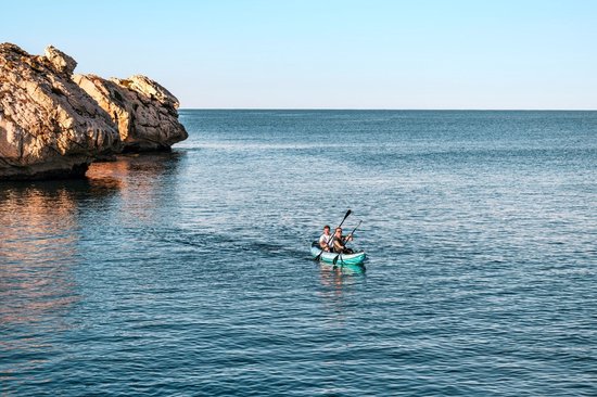 VirtuFit Kayak 335 - Türkis - Mit Kajaksitzen und Tragetasche - Geeignet für zwei oder drei Personen - Langlebig & robust - Aufblasbares Kajak - Kajak - Schlauchboot