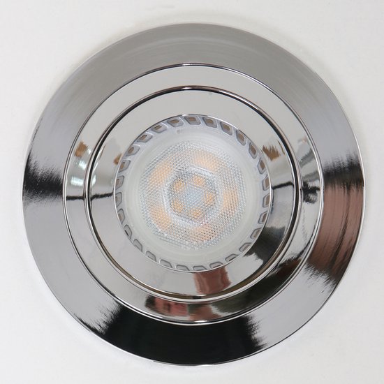 Einbaustrahler Pelite 7304CH in glänzendem Chrom, Ø 10 cm – Modern, schwenkbar, für den Innenbereich geeignet – Steinhauer, Metall, Elektronik, Kunststoff