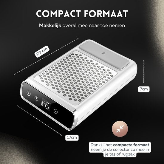 Beeperfect® Nail Dust Collector - Staubabsaugung Maniküre - Nail Dust Collector - Wiederverwendbarer Filter - Geräuschlos im Einsatz - Kabellos und wiederaufladbar
