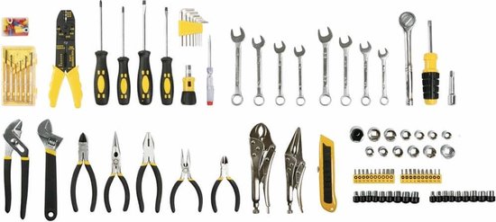 Toolland Gefüllter Werkzeugkoffer, 99-teilig, inklusive Inhalt, mit 4 herausnehmbaren Einlagen