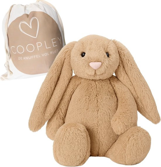 Beschwertes Plüschtier 2Kg - beschwertes Plüschtier - Coco Rabbit - beschwertes Plüschtier - sensorisches Spielzeug - für Kinder und Erwachsene - braun - mit Canvas Aufbewahrungstasche