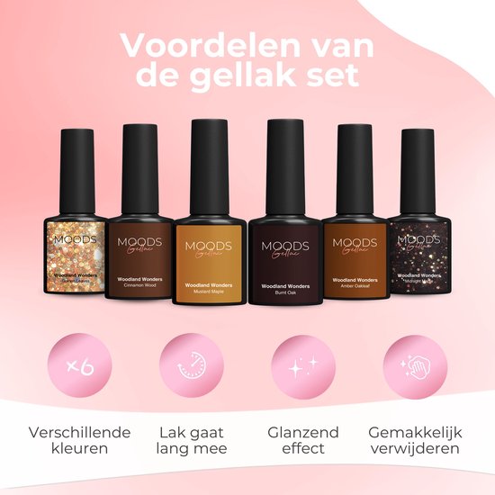 Moods Gellac 6-teiliges Set - Gel-Nagellack Starter Pack - Gel-Nagellack - 8ML - Woodland Wonders - Gellac - Nägel - Chic Colours