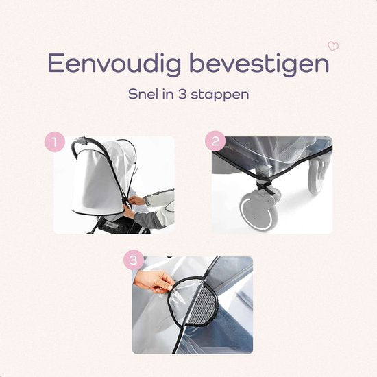 Qwali Regenschutz Kinderwagen Universal - Kinderwagen - Regenschutz Buggy - Kinderwagenzubehör