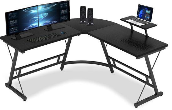 Bayt Eckschreibtisch - Schreibtisch - Gaming-Schreibtisch - L-förmiger Schreibtisch - Computertisch - Schwarz - 129 x 129 x 74 cm