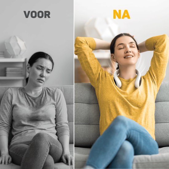 Vulpes Goods® Tech - Halsventilator mit Kühlelement - Wiederaufladbar & leise - Tragbarer Gesichtsventilator - 3 Stufen mit extra Kühlung - ELITE Version