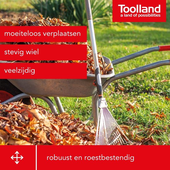 Toolland Schubkarre, 85 Liter, Bausatz, ideal für den Transport verschiedenster Materialien, robust und rostfrei, einfache Montage, Stahl verzinkt, Luftrad, 12 kg