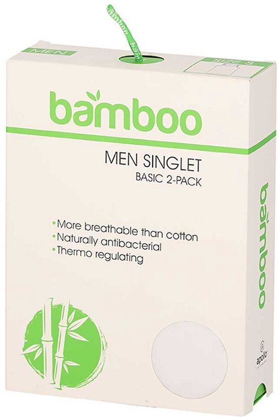 Bambus - Herrenhemden - Herrenunterhemd - 2er-Pack - Weiß - XXL - Herren Tanktop - Herren Singlet - Bambus - Apollo