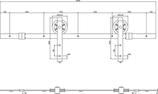 Intersteel Schiebetürsystem Rad mattschwarz