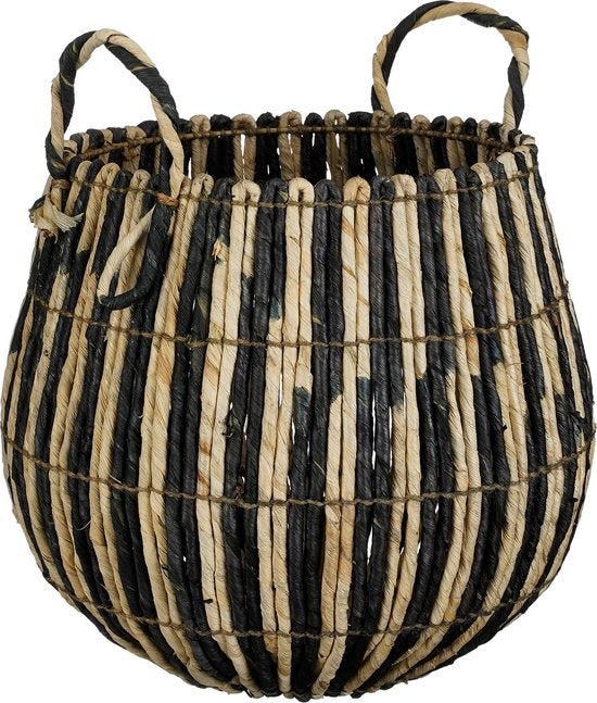 Mica Decorations Ronda Korb - 2er Set - H40 x Ø44 cm - Schwarz