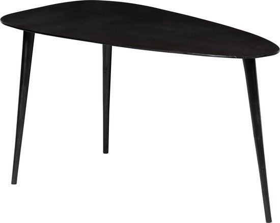 WOOOD Dreieckiger Beistelltisch - Metall - Schwarz Nickel - 49x89x49 - 2er Set