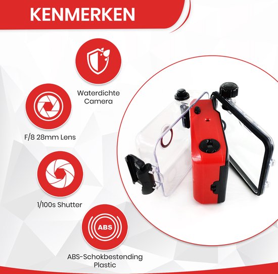 TibaGoods Kamera - Einwegkamera mit Rolle - Wasserdicht - Analogkamera - Kinderkamera