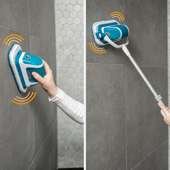 Livington MultiScrubber Elektro-Scheuergerät – Akku-Mopp zum mühelosen Wischen, Schrubben und Polieren – 2-in-1-Wischsystem als Handschrubber und Bodenwischer – Mail-Order-Edition