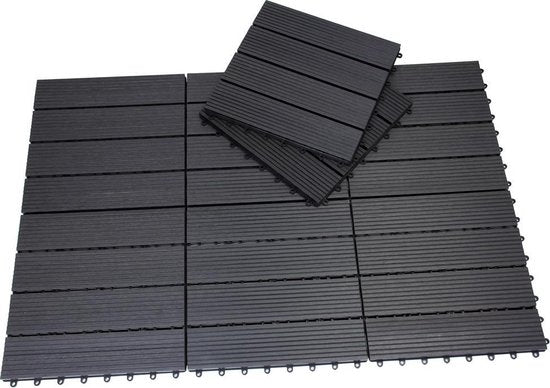 WPC-Terrassenfliesen - Classic Insert System 30x30cm - Anthrazit