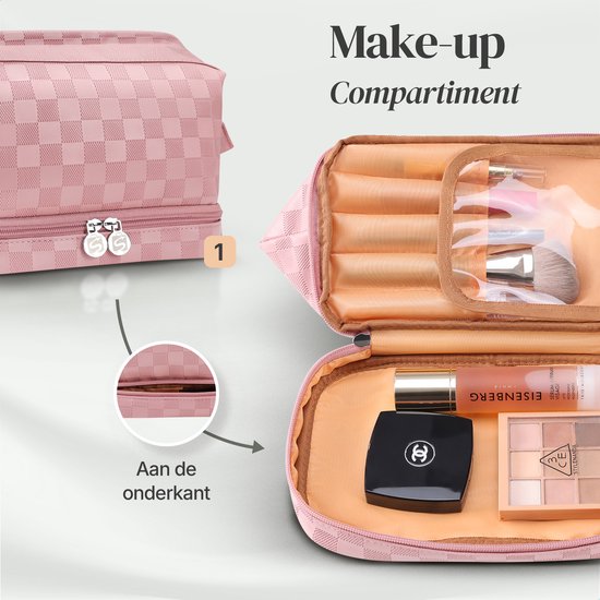 Skycases Travel Essentials - Kulturtasche und Make-up-Organizer - wasserdicht und kompakt - geeignet für Reisen und den täglichen Gebrauch - Unisex - Pink