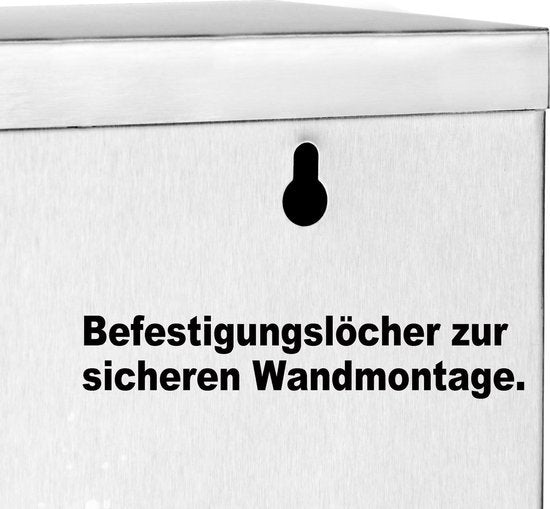 Monzana - Medizinschrank mit Schloss - Silber - Edelstahl - 48,5cm x 25cm x 12cm